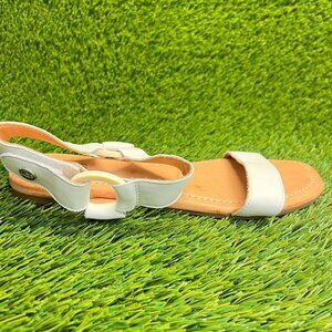 UGG Rynell Womens Size 7 White Beach Outdoor Leather Ankle Strap Strappy Sandals